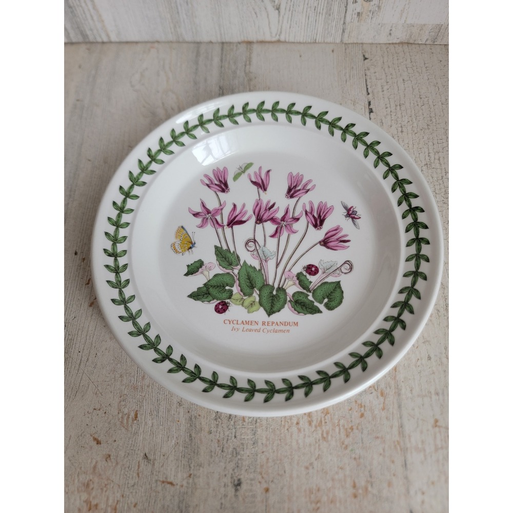 Botanical garden ivy leaved cyclamen 7 1/2" plate portmeirion kitchen flower